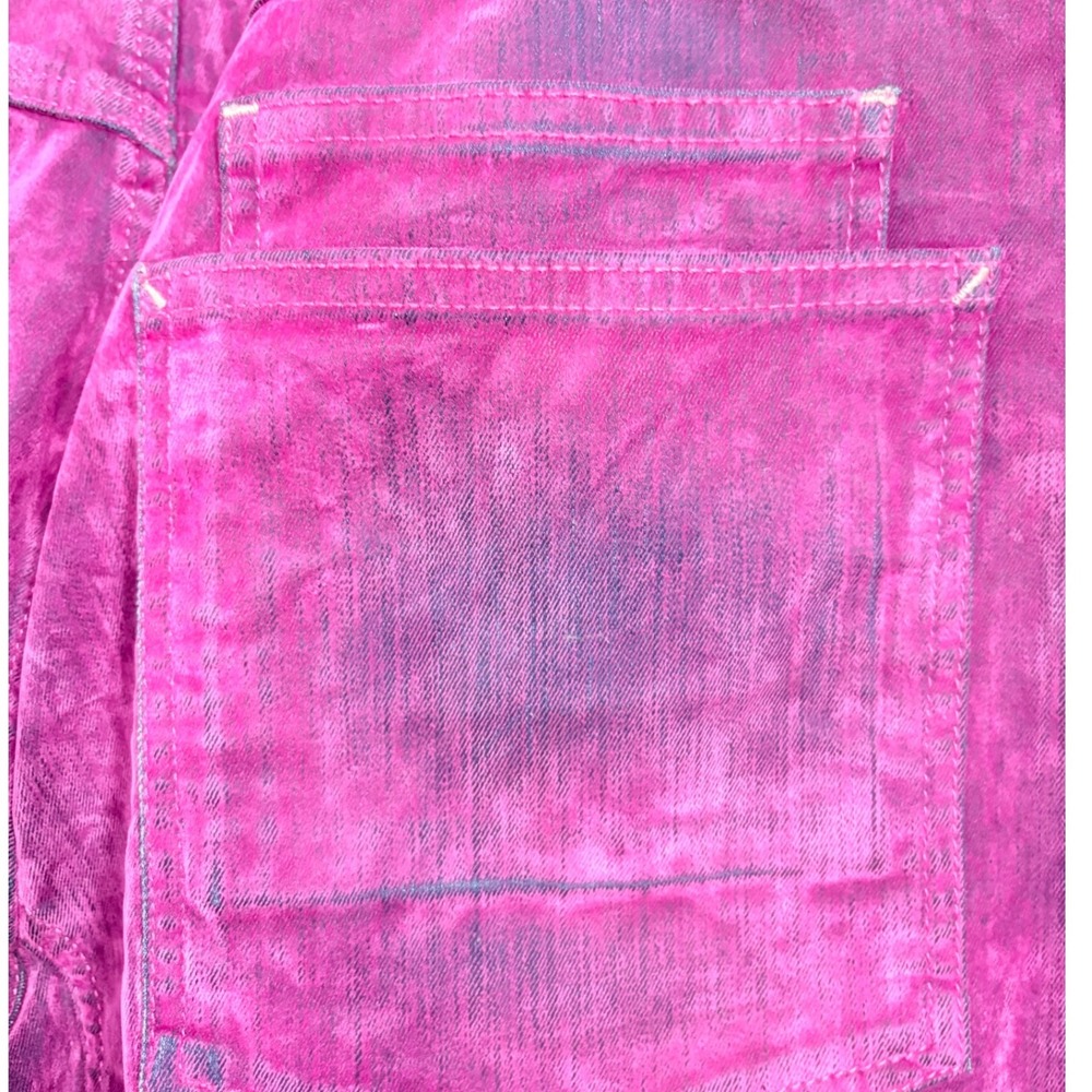 Free people Flocked Moxie Jeans Hot Pink size 31 firm - Picture 7 of 11